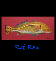 Rat Red - 16x36, Acrylic on Stretched  Gallery Wrap Canvas - Painting by Greg Schwab