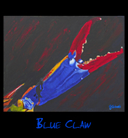 Blue Claw - 24x30 Acrylic on Stretched Canvas with Image Wrap Border - Painting by Greg Schwab