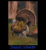 Daddy Gobbler - 24x36 Acrylic on Stretched Canvas with Image Wrap Border - Painting by Greg Schwab